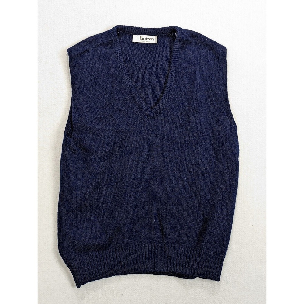 Jantzen Mens Sweater Vest USA Size See Measurements Blue